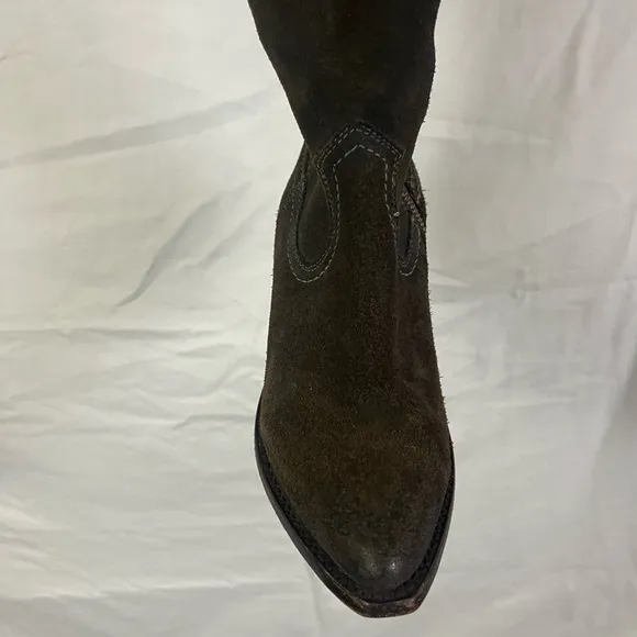 FRYE Women’s Sacha Brown Green Suede Leather Over‎ The Knee Boots- Size 7.5