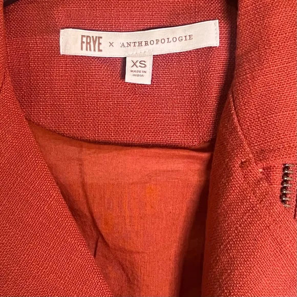 FRYE x Anthropologie Cropped Vita Cotton Moto Jacket in Burnt Cedar Size XS