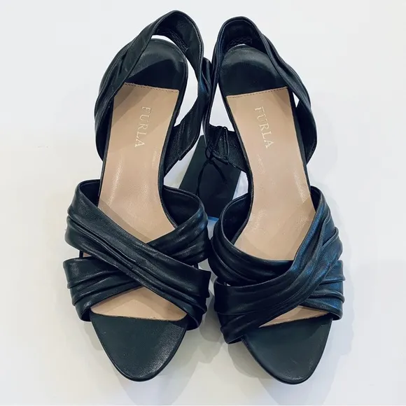 Furla leather kitten heels NEW