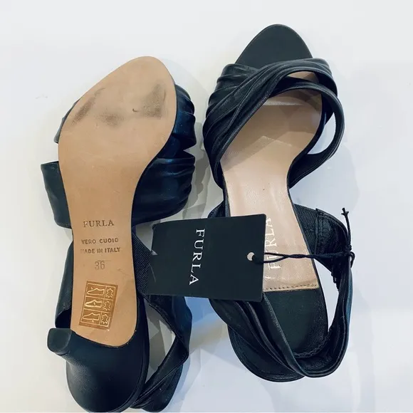 Furla leather kitten heels NEW