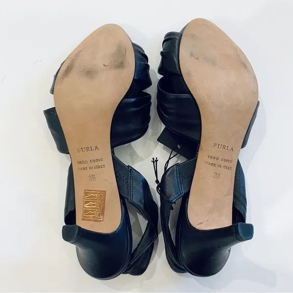 Furla leather kitten heels NEW