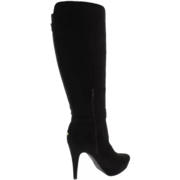 G By Guess Destynn2 Women's Black Suede Leather Heeled Knee High Riding Boot 7