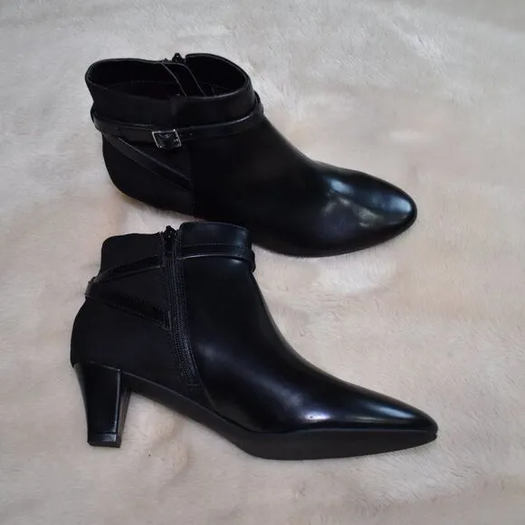 G H Bass &amp; Co. Ankle Boot Size 8.5 Black Heeled Small Heel Pointed Toe Bootie