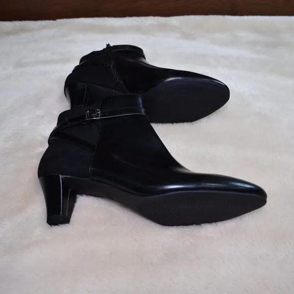 G H Bass &amp; Co. Ankle Boot Size 8.5 Black Heeled Small Heel Pointed Toe Bootie