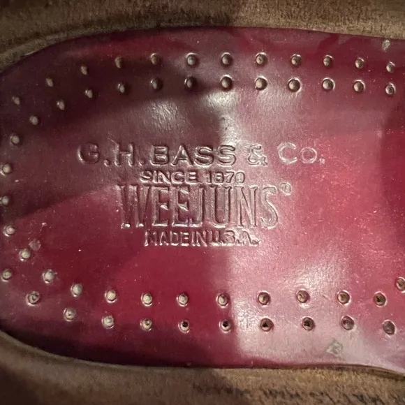 G H Bass &amp; Co. Weejuns Men’s Leather Slip-on Penny Loafers Shoes Vintage