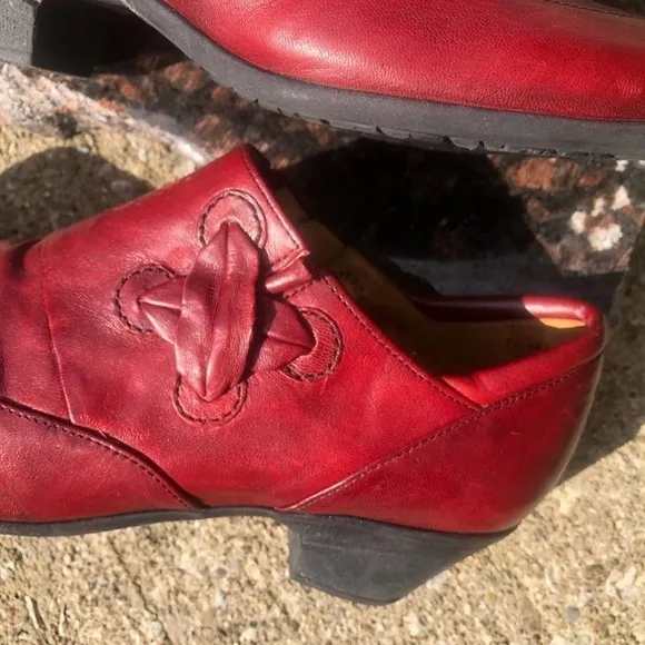 Gabor Sport Leather Ankle Trouser Boot Shoe NWOT Size 9 Red Career Hipster
