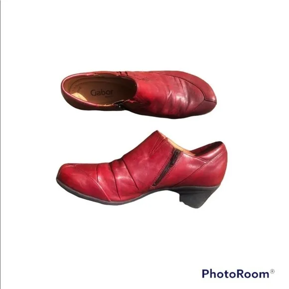 Gabor Sport Leather Ankle Trouser Boot Shoe NWOT Size 9 Red Career Hipster