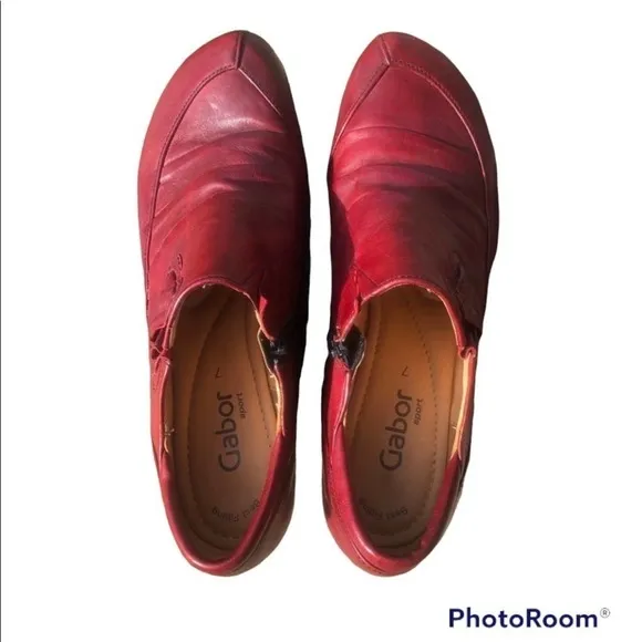 Gabor Sport Leather Ankle Trouser Boot Shoe NWOT Size 9 Red Career Hipster