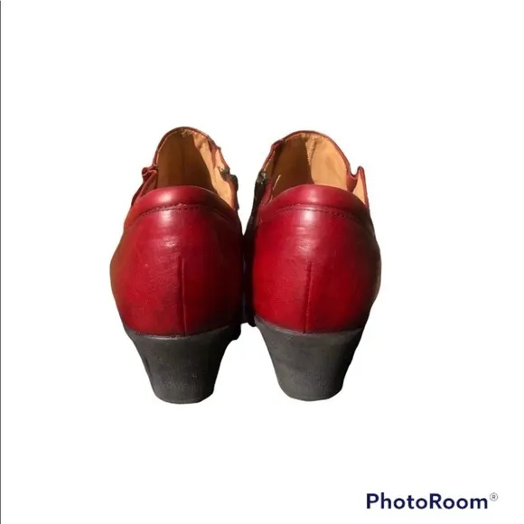 Gabor Sport Leather Ankle Trouser Boot Shoe NWOT Size 9 Red Career Hipster