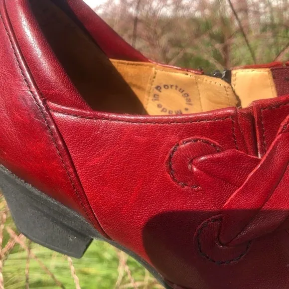 Gabor Sport Leather Ankle Trouser Boot Shoe NWOT Size 9 Red Career Hipster