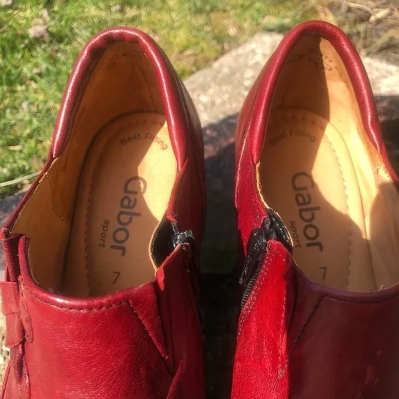 Gabor Sport Leather Ankle Trouser Boot Shoe NWOT Size 9 Red Career Hipster