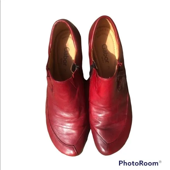 Gabor Sport Leather Ankle Trouser Boot Shoe NWOT Size 9 Red Career Hipster