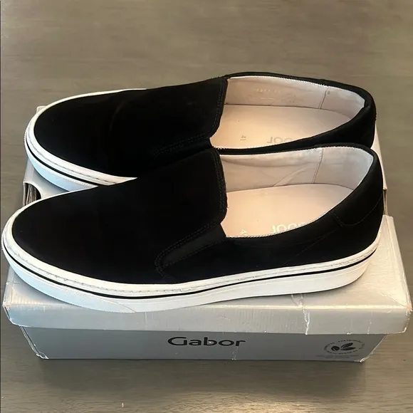 Gabor Women’s Black Navy Suede Slip-On Shoes Sneakers 41 10