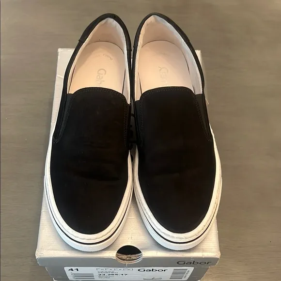 Gabor Women’s Black Navy Suede Slip-On Shoes Sneakers 41 10