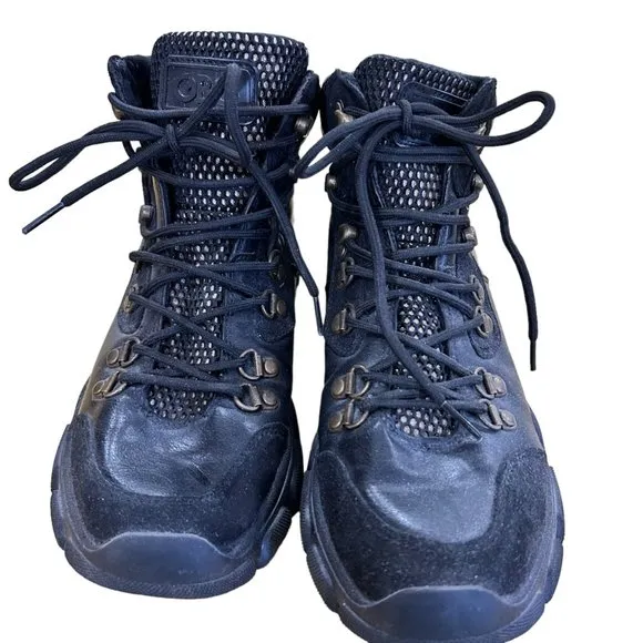 GBG Black Hiking Boots with Gold Accents Size 9