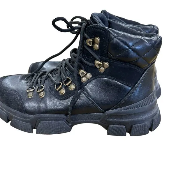 GBG Black Hiking Boots with Gold Accents Size 9