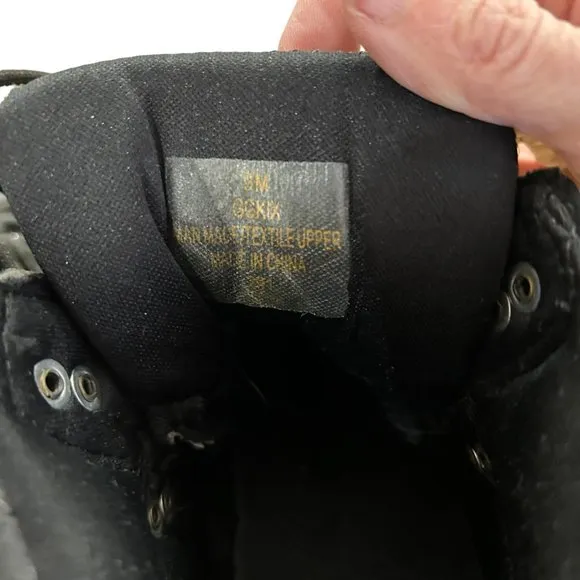 GBG Black Hiking Boots with Gold Accents Size 9