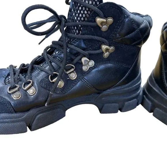 GBG Black Hiking Boots with Gold Accents Size 9