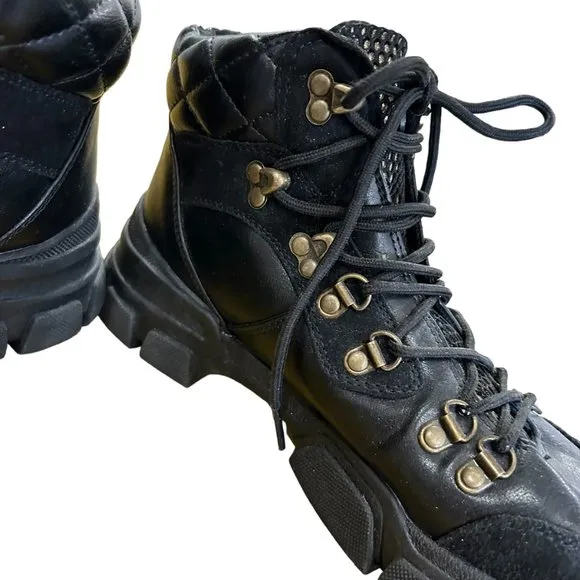 GBG Black Hiking Boots with Gold Accents Size 9