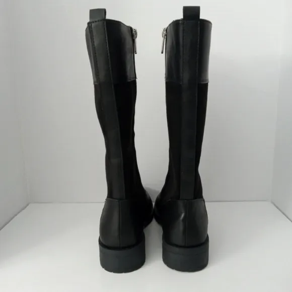 G.C. SHOES  Hanker Black Combat Boots Faux Leather Women's Size 9