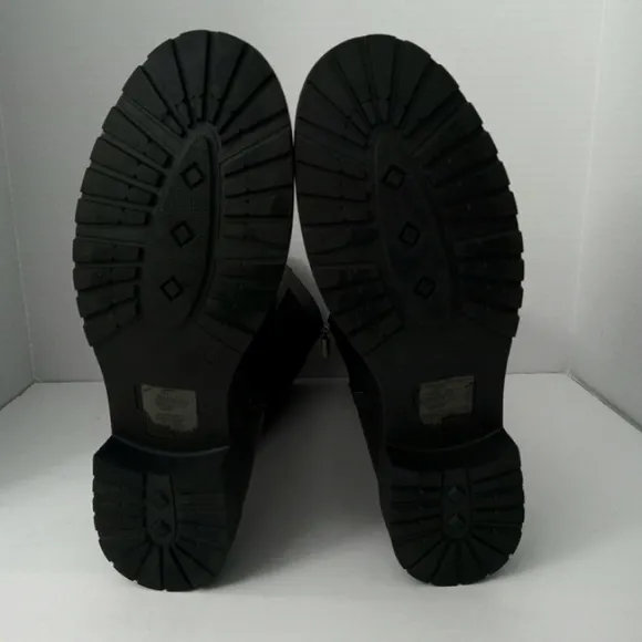 G.C. SHOES  Hanker Black Combat Boots Faux Leather Women's Size 9