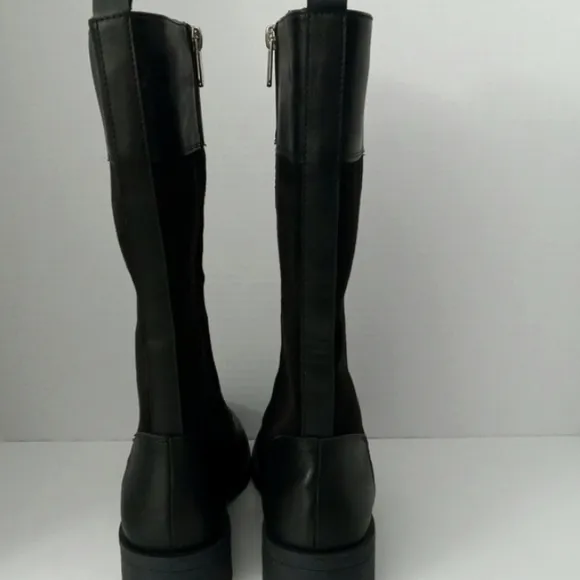 G.C. SHOES  Hanker Black Combat Boots Faux Leather Women's Size 9