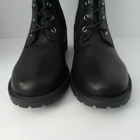 G.C. SHOES  Hanker Black Combat Boots Faux Leather Women's Size 9