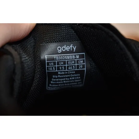 Gdefy Men's Gravity Defyer Comfort Fit Black Walking Shoes Size 10.5 TB9025MBB-M
