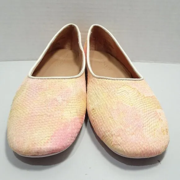 Gentle Souls Eugene Travel Ballet Flat Shoes Women's 6 Pastel Leather Fur
