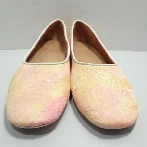 Gentle Souls Eugene Travel Ballet Flat Shoes Women's 6 Pastel Leather Fur