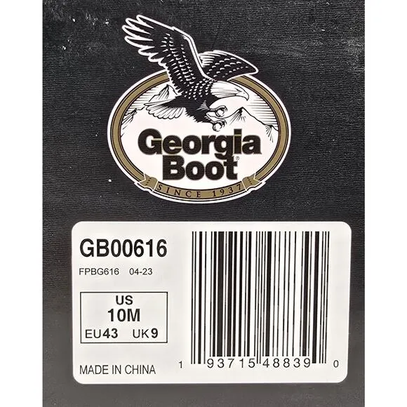 Georgia Boot LTX Men's Size 10M Brown Logger Waterproof 9&quot; Work Boots GB00616