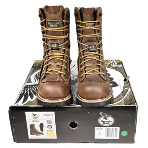 Georgia Boot LTX Men's Size 10M Brown Logger Waterproof 9&quot; Work Boots GB00616