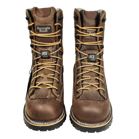 Georgia Boot LTX Men's Size 10M Brown Logger Waterproof 9&quot; Work Boots GB00616