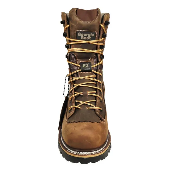 Georgia Boot LTX Men's Size 9M Brown Logger Waterproof 9&quot; Work Boots GB00616