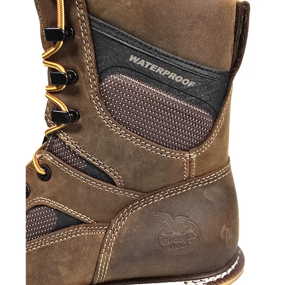 Georgia Boot LTX Men's Size 9M Brown Logger Waterproof 9&quot; Work Boots GB00616