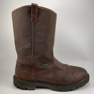 Georgia Boots 8” Wellington Boots Mens Size 13 Brown Leather Waterproof Pull On