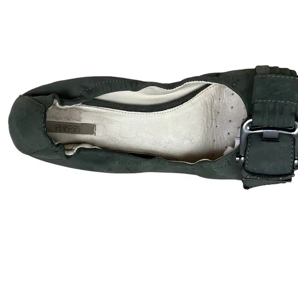 Geox Respira Flats Shoes Nubuck Leather Slip On Green Women Size‎ EU 39.5