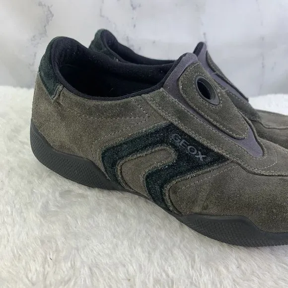 Geox Respira Sport shoes SZ 40 7.5 Mens Green Suede Casual Sneaker hiking Man