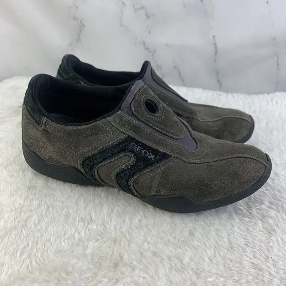 Geox Respira Sport shoes SZ 40 7.5 Mens Green Suede Casual Sneaker hiking Man