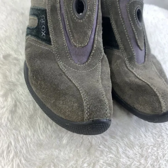 Geox Respira Sport shoes SZ 40 7.5 Mens Green Suede Casual Sneaker hiking Man