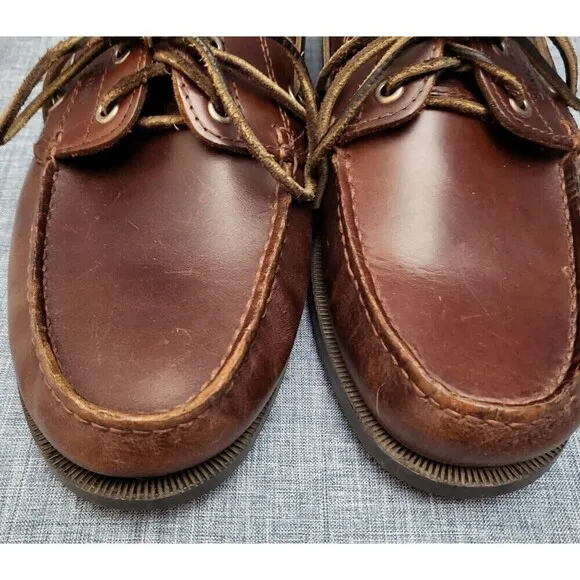 G.H. Bass Seafarer Classic Boat Shoes  Docksiders Caramel Brown Men's 10M