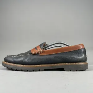 G.H. Bass Weejuns Lenox Men 13M Navy Lug Leather Slip On Penny Loafer Dress Shoe