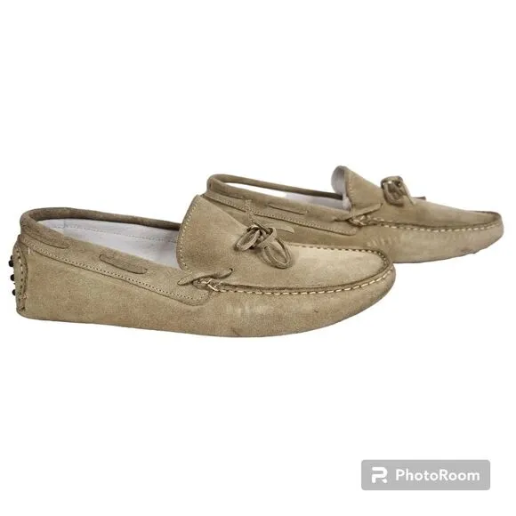 Gianfranco Cenci Mens Suede Slip-on Driving Shoes Made In Italy Size 40