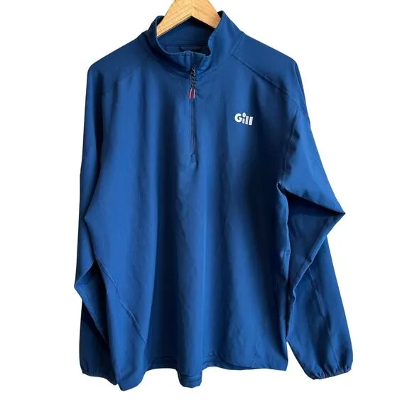 Gill Softshell Smock Midlayer Long Sleeve Pullover Quarter Zip XL Blue