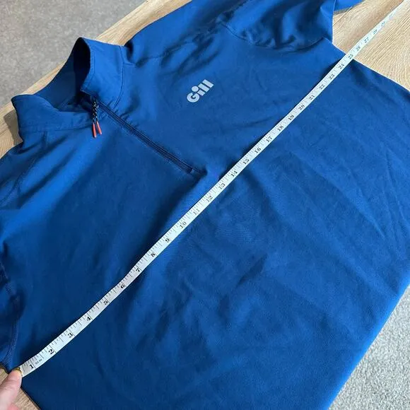Gill Softshell Smock Midlayer Long Sleeve Pullover Quarter Zip XL Blue