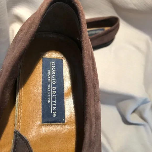 Giorgio Brutini brown suede slip on men shoes, 12