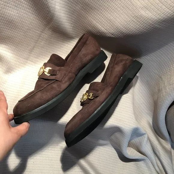 Giorgio Brutini brown suede slip on men shoes, 12