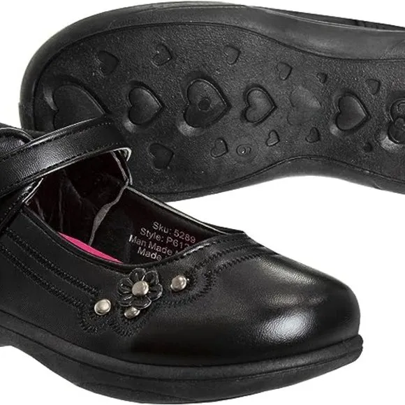 Girls Mary Jane Shoes School Kids Uniform Ballet Strap Slip-On
