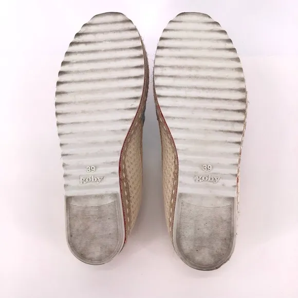 Goby Strawberry Print Espadrille Slip On Shoes Size 39 US 9