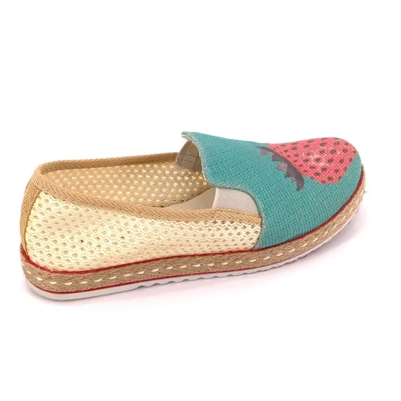 Goby Strawberry Print Espadrille Slip On Shoes Size 39 US 9